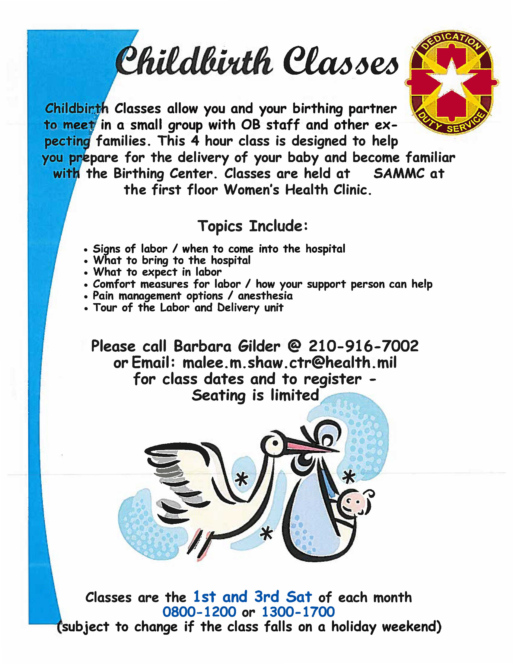 2023 Childbirth Classes Flyer